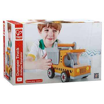 Hape Wooden Dump Truck for Toddlers - Safe Play Vehicle
