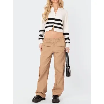 Trendy Yuemengxuan Ribbed Knit Y2K Tops for Fall Fashion