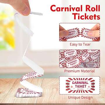 1000 Carnival Roll Tickets for Raffles & Parties