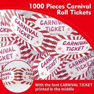 1000 Carnival Roll Tickets for Raffles & Parties