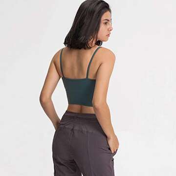 Women's Yoga Tank with Built-in Bra - Padded Crop Cami