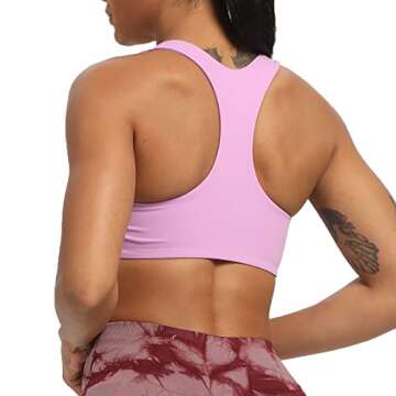 Aoxjox Women's Workout Sports Bras Fitness Backless Padded Define Sculpt Racerback Bra Yoga Crop Tank Top (Lilac Purple, Small)
