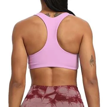 Aoxjox Women's Workout Sports Bras Fitness Backless Padded Define Sculpt Racerback Bra Yoga Crop Tank Top (Lilac Purple, Small)