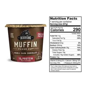 Kodiak Cakes Minute Muffins, Double Dark Chocolate, 2.36 Ounce (Pack of 12) (Packaging May Vary)