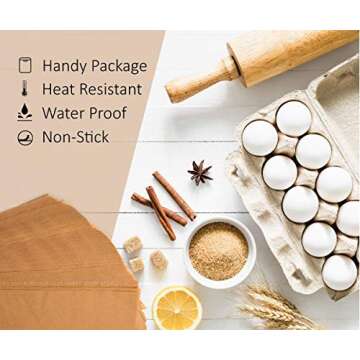 Comfylife 200 x Parchment Paper Sheets - No Curl, No Tear, No Burn Baking Paper (16 x 12 inch) – Precut Parchment Paper For Baking – No Chemical Unbleached Parchment Paper – Cookie Paper Baking Sheets