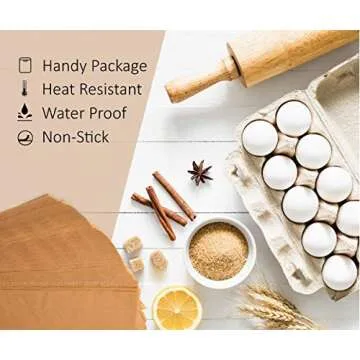 Comfylife 200 x Parchment Paper Sheets - No Curl, No Tear, No Burn Baking Paper (16 x 12 inch) – Precut Parchment Paper For Baking – No Chemical Unbleached Parchment Paper – Cookie Paper Baking Sheets