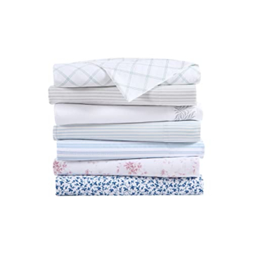 Laura Ashley Queen Cotton Sateen Sheets - Soft & Breathable