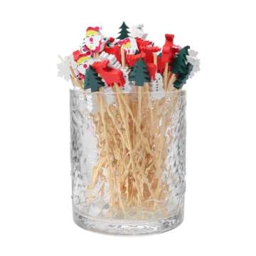 Christmas Cocktail Picks - 100 Eco-Friendly Bamboo Picks