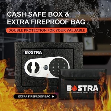 Bostra Fireproof Safe Box Digital Keypad Sensor Light Security