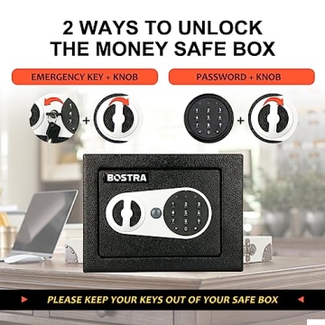 Bostra Fireproof Safe Box Digital Keypad Sensor Light Security