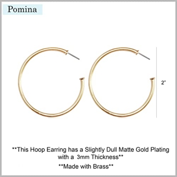Stylish POMINA Classic Gold Hoop Earrings for Women