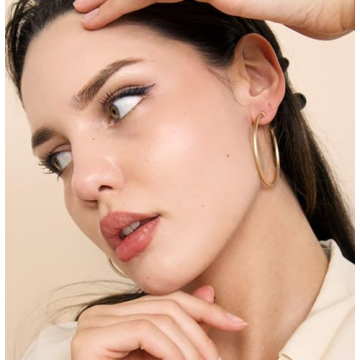 Stylish POMINA Classic Gold Hoop Earrings for Women