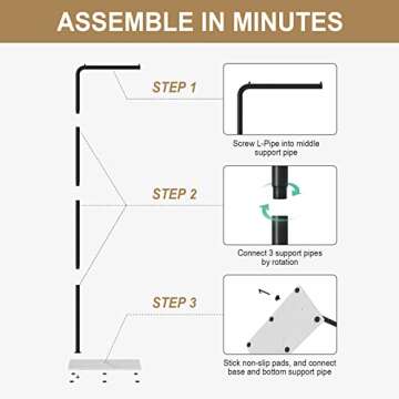 RRG Metal Coat Rack Freestanding, Modern Coat Hanger Stand with Heavy Base Coat Stand for Jackets, Suits, Dress Shirts, Dresses 59”(Black)