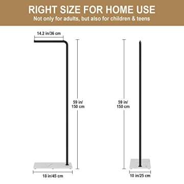 RRG Metal Coat Rack Freestanding, Modern Coat Hanger Stand with Heavy Base Coat Stand for Jackets, Suits, Dress Shirts, Dresses 59”(Black)