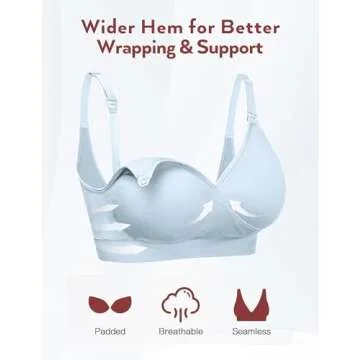 HOFISH Women's Maternity Pregnancy Seamless Breastfeeding Bras No Underwire