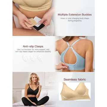 HOFISH Women's Maternity Pregnancy Seamless Breastfeeding Bras No Underwire