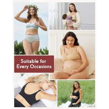 HOFISH Women's Maternity Pregnancy Seamless Breastfeeding Bras No Underwire
