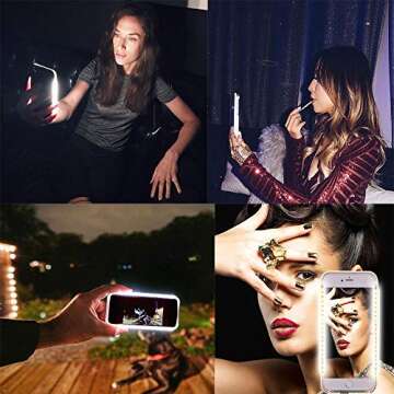 LNtech Selfie Light up Case Compatible with iPhone 13 Pro Max(6.7 inch), Rechargeable LED Light Up Flash Lighting Selfie Case Dual Side Flashlight Illuminated Cover(Rose Gold-iPhone 13 Pro max)