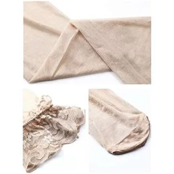 Boao Women's Thigh High Stockings with Anti-Slip Silicone Band