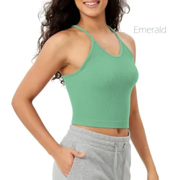 Comfortable ODODOS Women's Seamless Crop Camisole Tank Tops