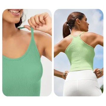 Comfortable ODODOS Women's Seamless Crop Camisole Tank Tops