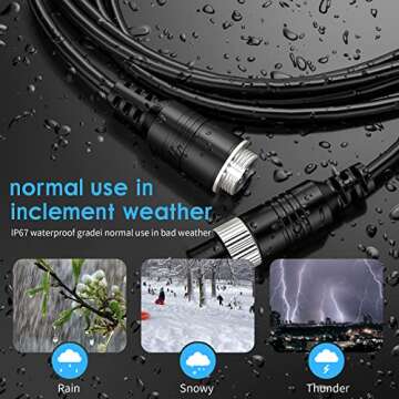 EKYLIN 16FT 5M Car Video Extension Cable 4-Pin Aviation Waterproof Shockproof for CCTV Rearview Camera Truck Trailer Camper Bus Motorhome Vehicle Backup Monitor System