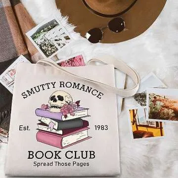 ENSIANTH Smutty Romance Tote Bag Literature Bookish Gift Spicy Reader Lover Gift Smut Book Reader Handle Bag