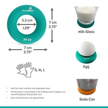 MoveRays Grip Strength Trainer & Hand Gripper Strengthener - Workout & Exercise Equipment for Forearm, Finger Strengthening - Hand Exercisers, Grip Boost & Strength Training Gear