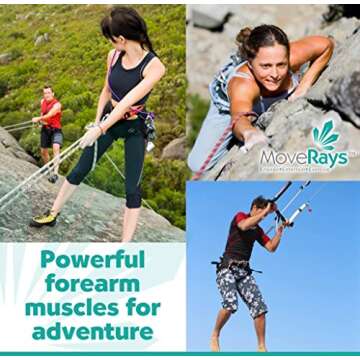 MoveRays Grip Strength Trainer & Hand Gripper Strengthener - Workout & Exercise Equipment for Forearm, Finger Strengthening - Hand Exercisers, Grip Boost & Strength Training Gear