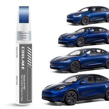 COSLAKE Car Touch Up Paint for Tesla Models - Deep Blue Metallic Scratch Repair Kit