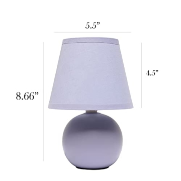 Simple Designs Mini Ceramic Globe Lamp in Purple - Stylish Lighting