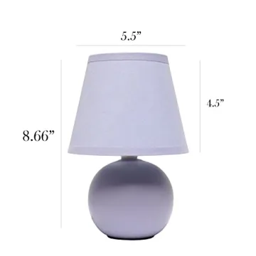 Simple Designs Mini Ceramic Globe Lamp in Purple - Stylish Lighting