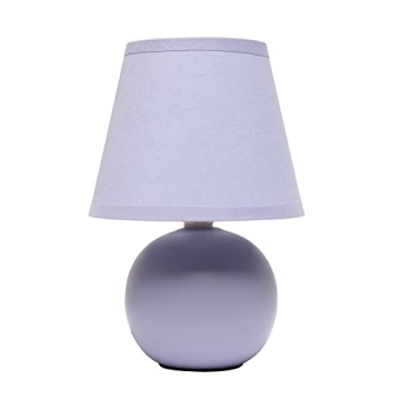 Simple Designs Mini Ceramic Globe Lamp in Purple - Stylish Lighting