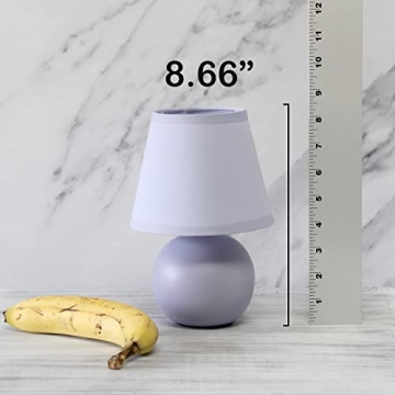 Simple Designs Mini Ceramic Globe Lamp in Purple - Stylish Lighting