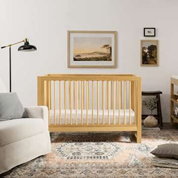 NAMESAKE Nantucket 3-in-1 Convertible Crib with Toddler Bed Conversion Kit in Honey, Greenguard Gold Certified