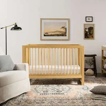 NAMESAKE Nantucket 3-in-1 Convertible Crib with Toddler Bed Conversion Kit in Honey, Greenguard Gold Certified