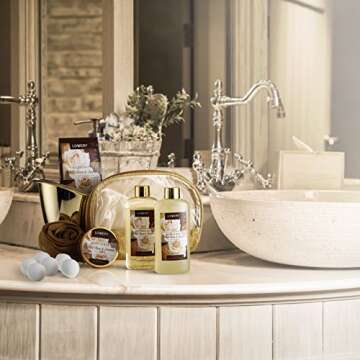 Gifts for Women Home Spa Gift Basket, Luxury 13pc Bath & Body Set Men & Women, White Rose & Jasmine ...