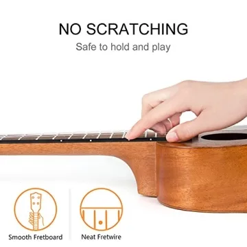 Kmise Soprano Ukulele Mahogany 21 Inch with Free Starter Kit