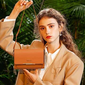 Roulens Small Crossbody Bag for Women,Cell Phone Purse Women's Shoulder Handbags Wallet Purse with C...