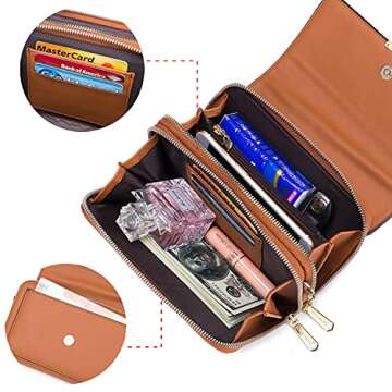 Roulens Small Crossbody Bag for Women,Cell Phone Purse Women's Shoulder Handbags Wallet Purse with Credit Card Slots