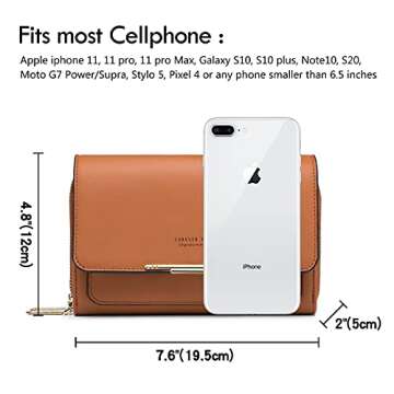 Roulens Small Crossbody Bag for Women,Cell Phone Purse Women's Shoulder Handbags Wallet Purse with Credit Card Slots
