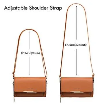 Roulens Small Crossbody Bag for Women,Cell Phone Purse Women's Shoulder Handbags Wallet Purse with Credit Card Slots