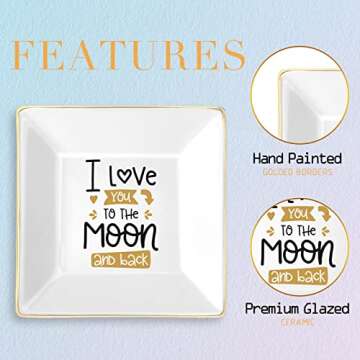 Mothers Day Gifts for Mom,Gifts for Mom from Daughter Son-Mom Gifts,Mother Gifts,Gifts for Mom,Birthday Gifts for Mom,Mom Birthday Gifts,Mom Gifts for Women Her Mother Wife Ceramic Jewelry Ring Dish