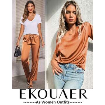 Ekouaer Silk Satin Pajamas Set for Comfortable Nights