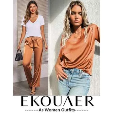 Ekouaer Silk Satin Pajamas Set for Comfortable Nights