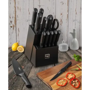 Self-Sharpening Knife Set - 15 Pcs Hundop Kitchen Knives