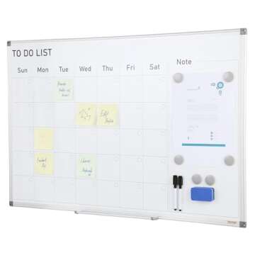 VEVOR Dry Erase Calendar for Wall, 36 x 24 Inches Whiteboard Calendar, Monthly Planner Magnetic Dry ...