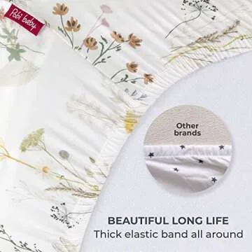 Pobibaby - 2 Pack Premium Fitted Baby Girl Crib Sheets for Standard Mattress - Ultra-Soft Jersey Knit, Safe and Snug, and Stylish Floral Crib Sheet (Wildflower)