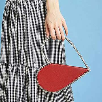 Heart Shape Evening Clutch Bag for Women - Chic & Elegant