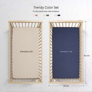 lulumoon Baby Muslin Crib Sheets - Toddler Cotton Fitted Crib Sheets Neutral for Boys and Girls 2Pac...